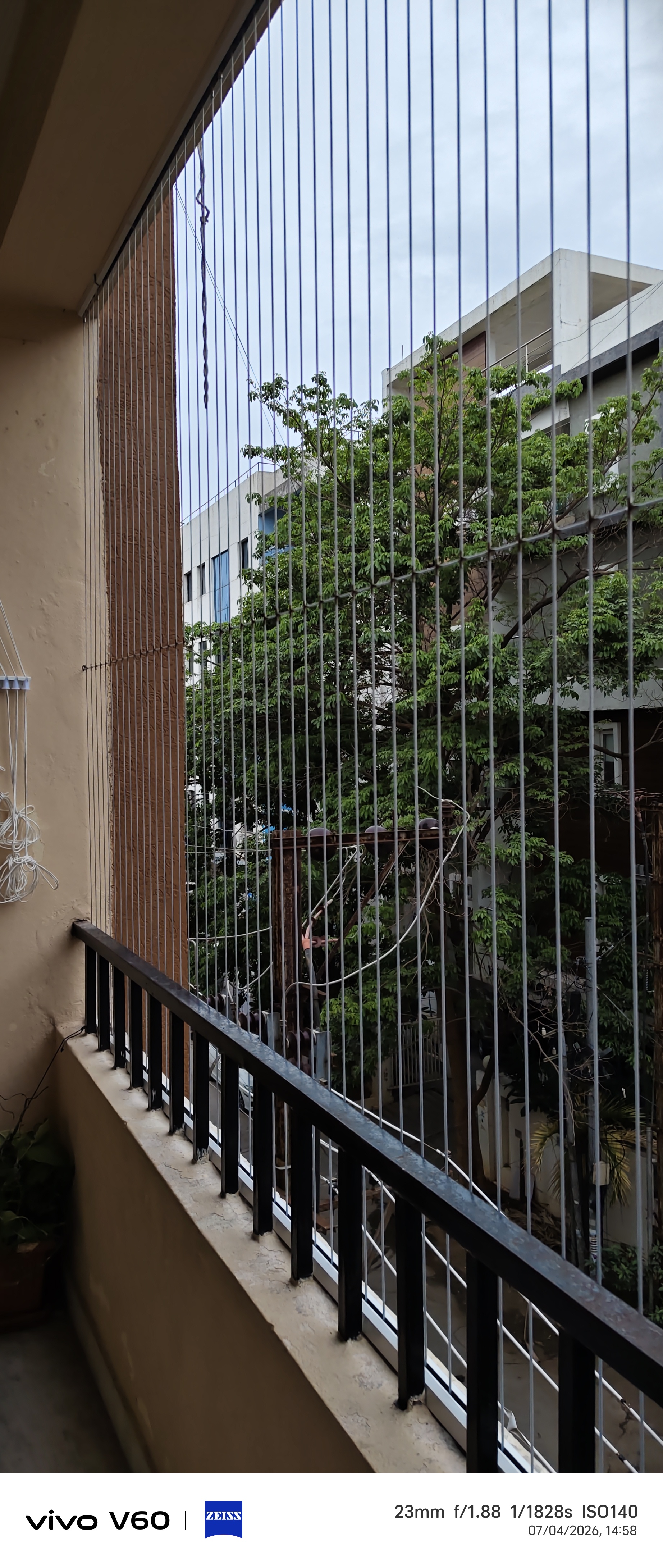 Balcony Grill with Greenery View