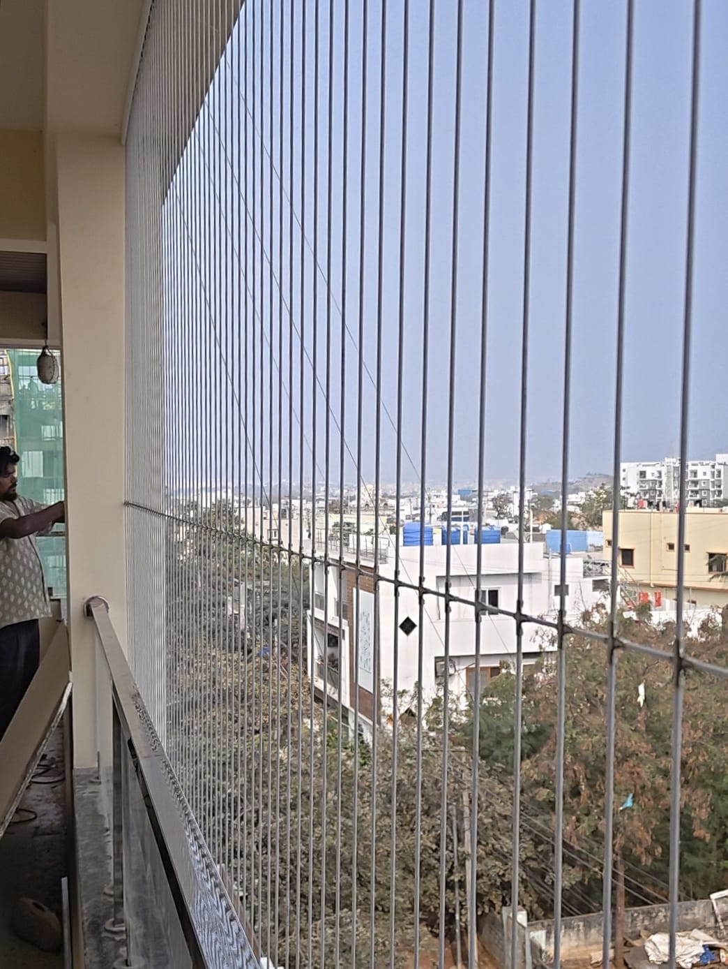 Glass Balcony Invisible Grill Project