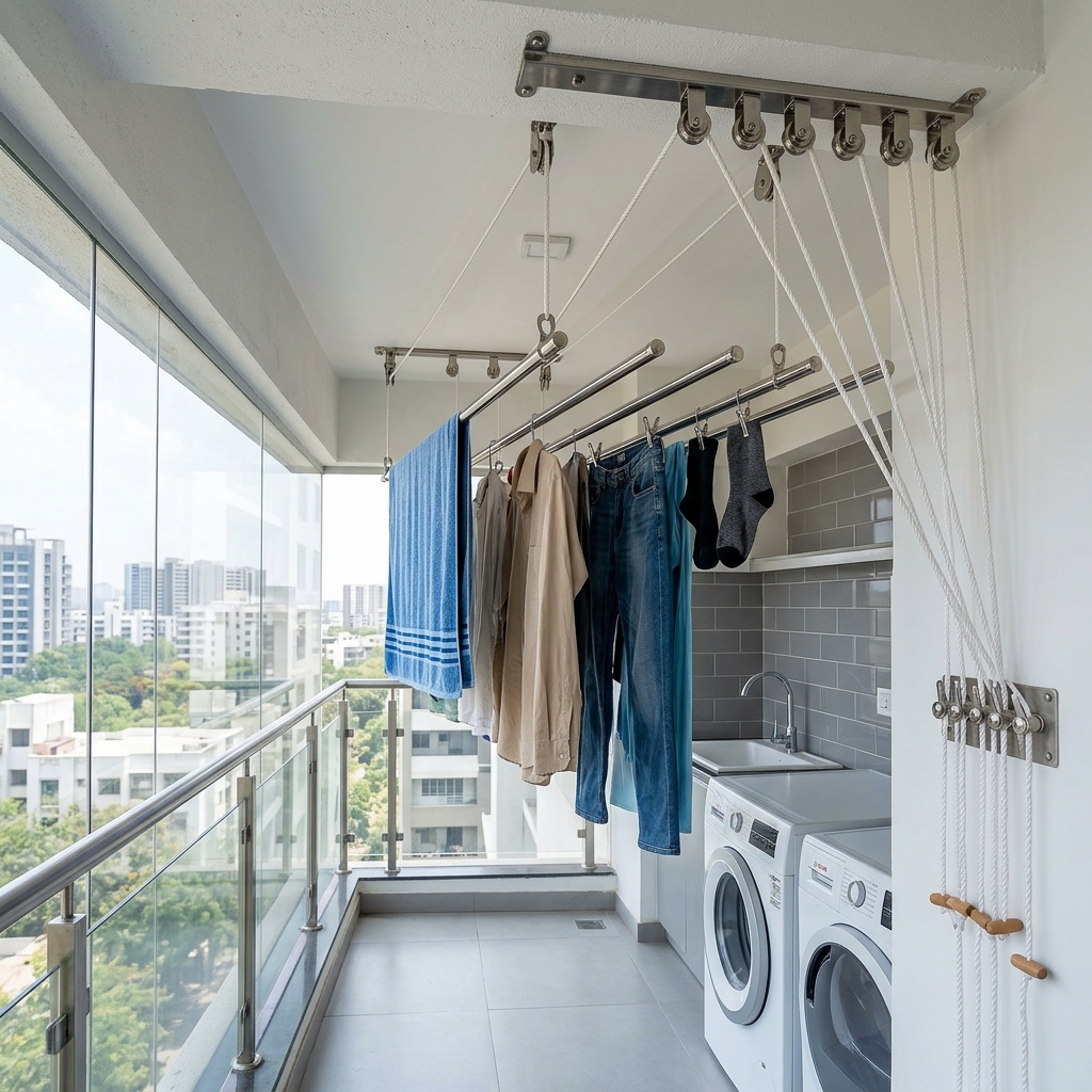 Ceiling Mounted Cloth Hanger Installation